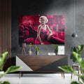 Magenta Diner Bar Woman Brushed Aluminum Dibond Wall Art