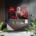 Scarlet Tinted Bar Woman Brushed Aluminum Dibond Wall Art
