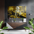 Golden Diner Bar Woman Brushed Aluminum Dibond Wall Art