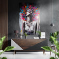 Paint Explosion Mind Woman Brushed Aluminum Dibond Wall Art