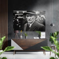 Ataturk Fedora Hat Black and White Brushed Aluminum Dibond Wall Art
