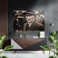 Ataturk Sepia Vintage Street Portrait Brushed Aluminum Dibond Wall Art