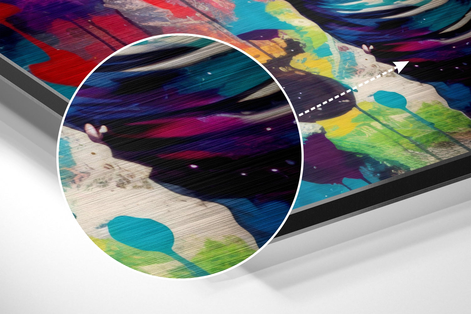 Galaxy Visor Rainbow Splash Astronaut Brushed Aluminum Dibond Wall Art