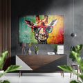 Rainbow Grunge Giraffe Red Shades Brushed Aluminum Dibond Wall Art