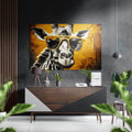Mustard Giraffe Yellow Shades Brushed Aluminum Dibond Wall Art