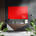Red Panel White Text Keep It Simple Brushed Aluminum Dibond Wall Art