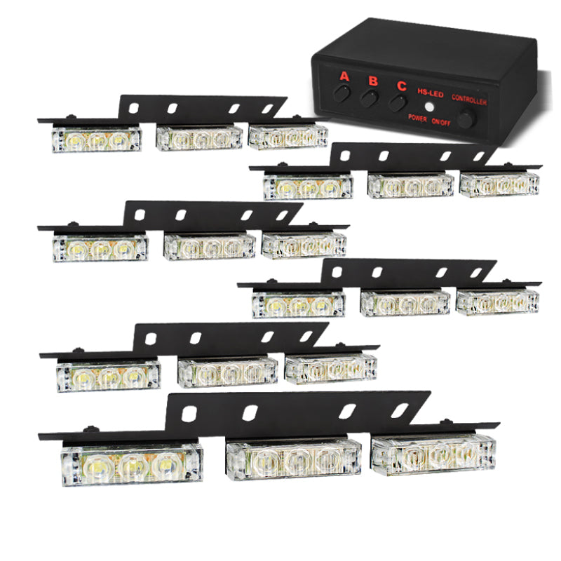 SPYDER Xtune LED Strobe Lights 18 pcs 54 LEDs w/Control Box White ACC-LED-STL54-W 5062932