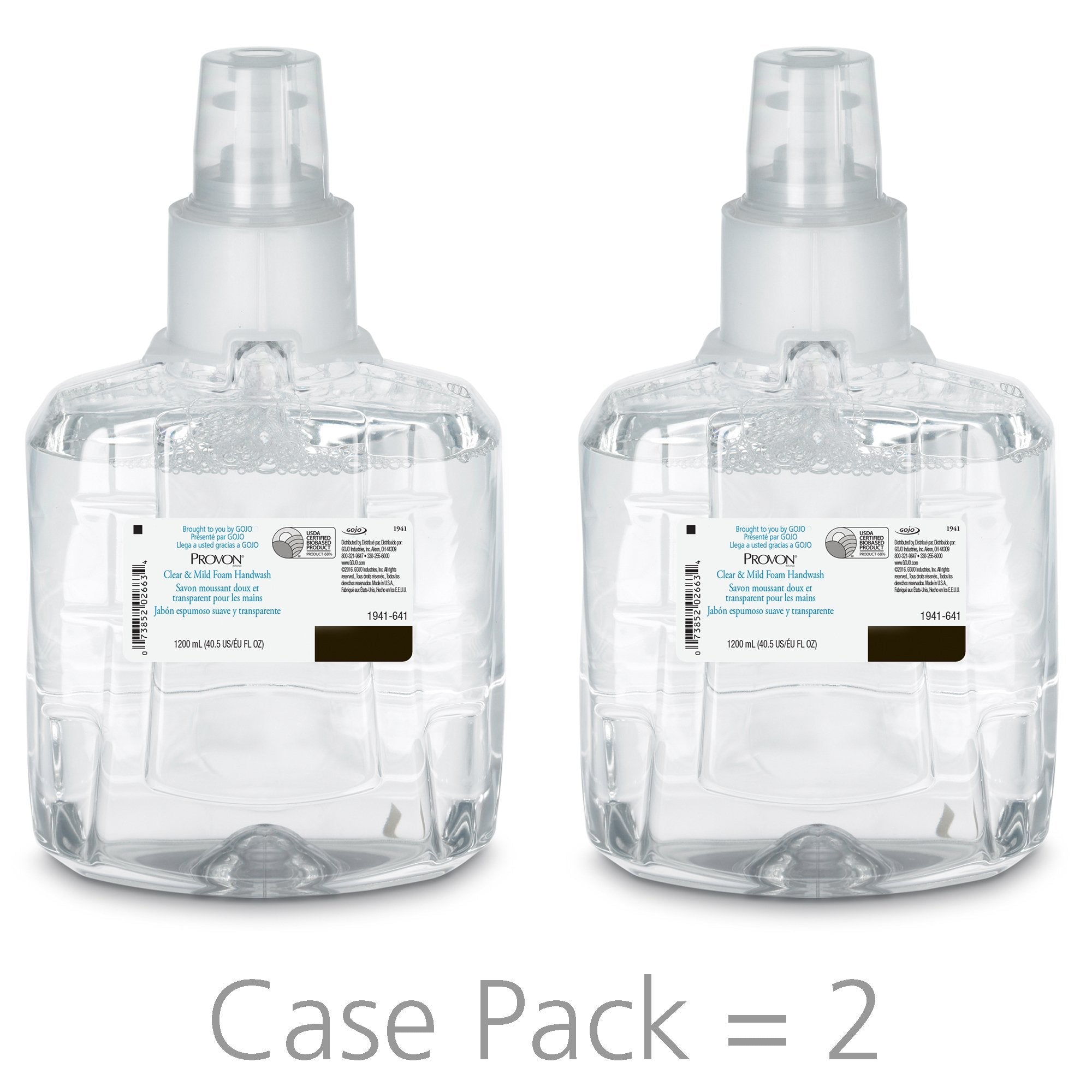 Provon® Clear and Mild Foam Handwash, 1200 mL Dispenser Refill Bottle, Unscented 1941-02