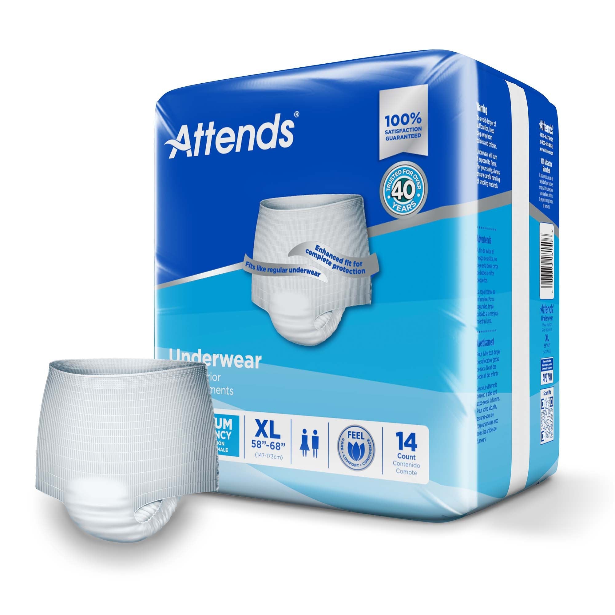 Attends® Extra Absorbency Underwear, X-Large AP0740