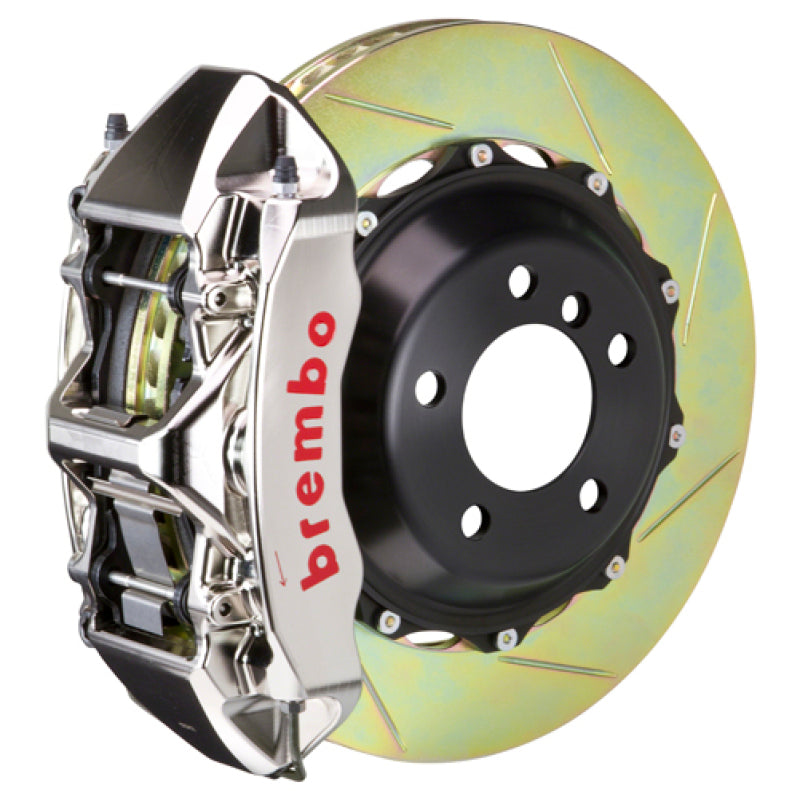 Brembo 92-00 Viper RT-10/GTS Front GTR BBK 6 Piston Billet 355x32 2pc Rotor Slotted Type1 - Nickel 1M2.8017AR