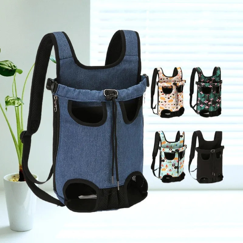 Adjustable Double - Shoulder Pet Carrier Backpack – Breathable Cat & Small Dog Travel Bag, Hands - Free Hiking Carrier - PhishStones Products