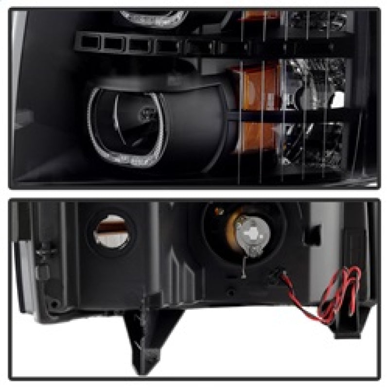 SPYDER Xtune Chevy Silverado 1500/2500/3500 07-13 LED Halo Projector Headlights Black PRO-JH-CSIL07-CFB-BK 9032189