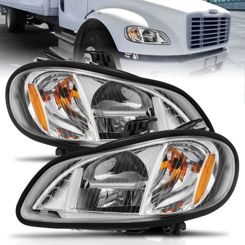 ANZO 2002-2014 Freightliner M2 LED Crystal Headlights Chrome Housing w/ Clear Lens (Pair) 131031