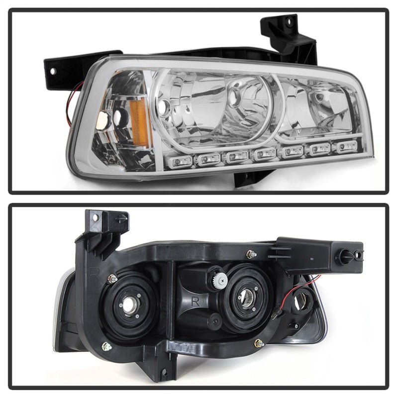SPYDER Xtune Dodge Charger 06-10 1Pc LED Crystal Headlights Chrome HD-ON-DCH05-1PC-LED-C 5017628