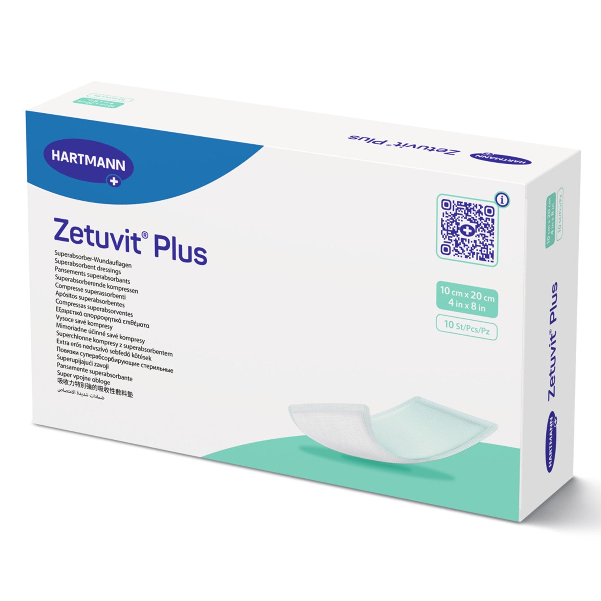 Zetuvit® Plus Sterile Superabsorbent Dressing, 4 x 8 Inch 413111