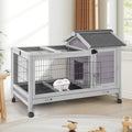 AIVITUVIN Rabbit Hutch Indoor with Wire Rabbit Cage Outdoor Bunny Cage with Run Guinea Pig Cage Leakproof Pull Out Tray - PhishStones Products