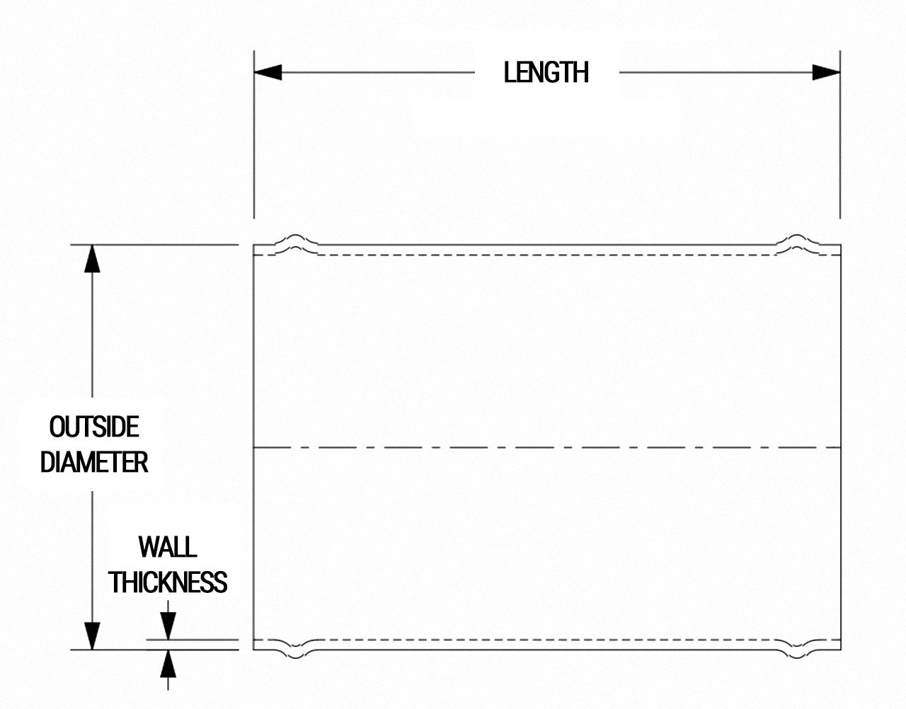 HPS Performance Products HPS 3-1/2" OD 6061 Aluminum Joiner Tube Piping with Bead Roll