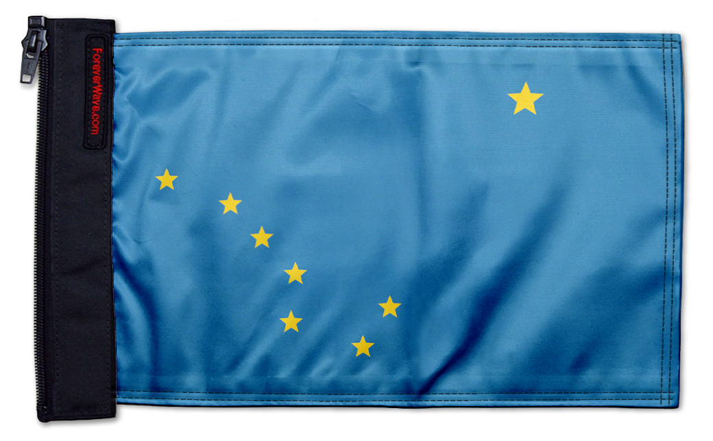 State Flag Alaska 12"x18" Forever Wave Flag for Jeep Wrangler CJ-7 and CJ-8 1976-1986