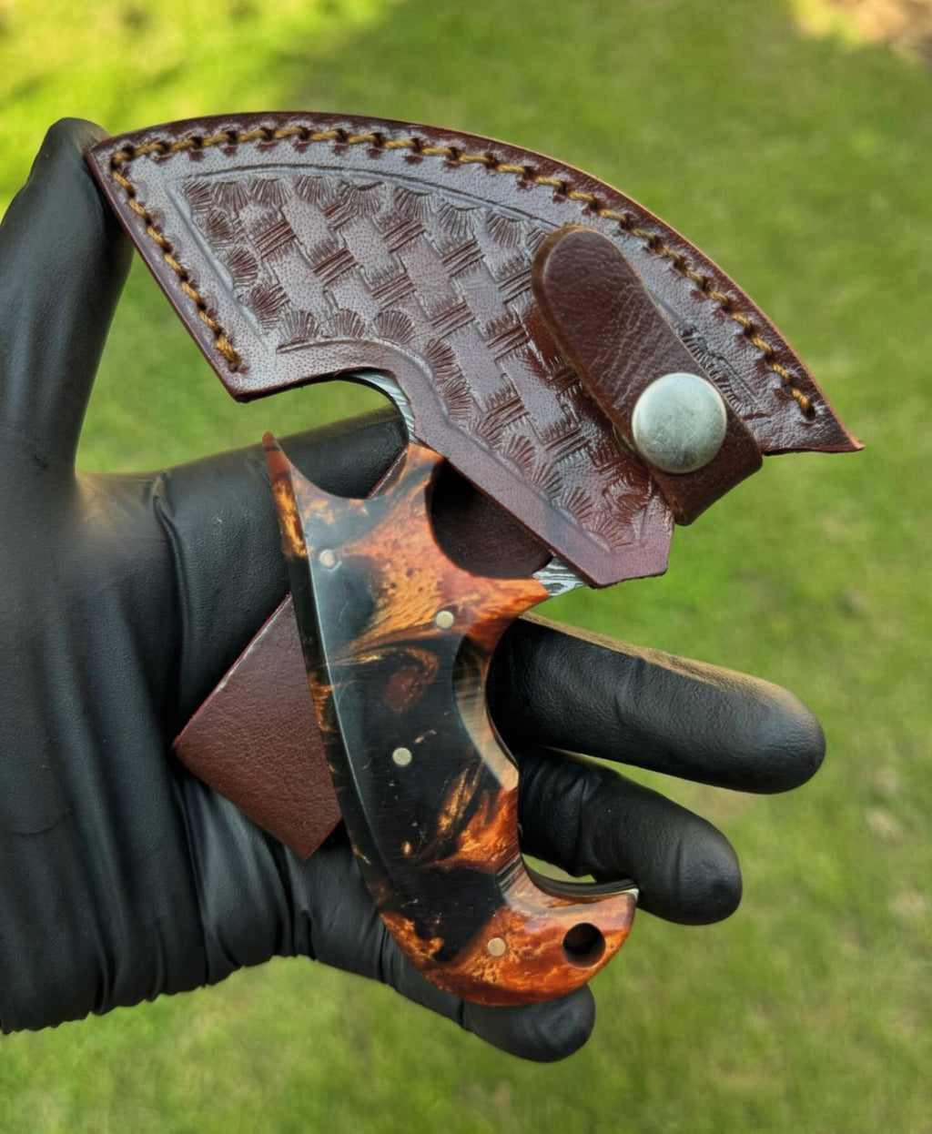 Alaska Natural Caribou ULU Knife Full Tang Jiggle Resin Handle - PhishStones Products