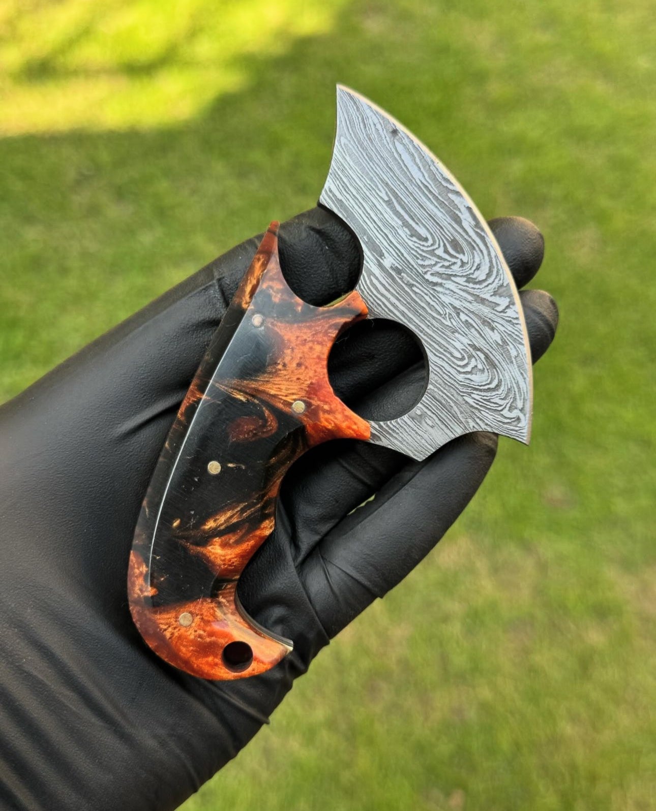 Alaska Natural Caribou ULU Knife Full Tang Jiggle Resin Handle - PhishStones Products