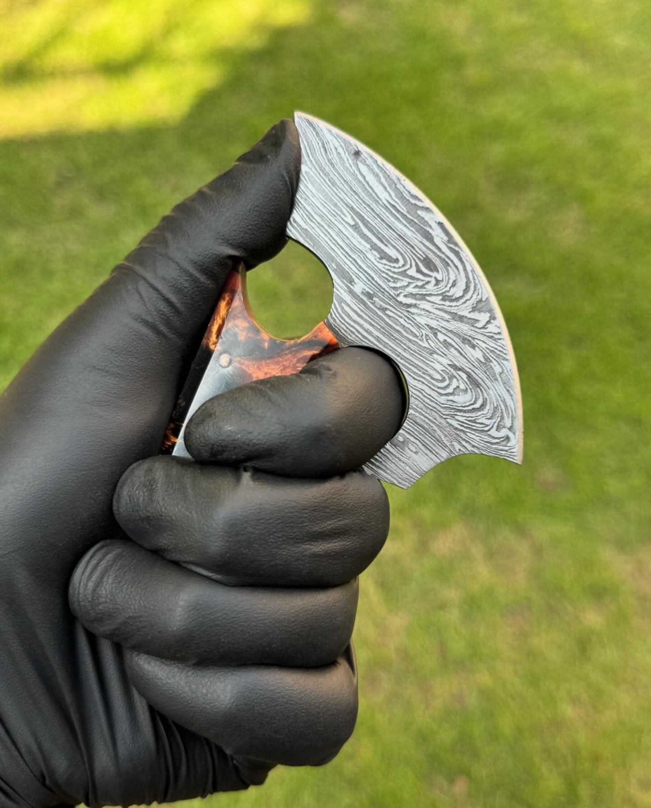 Alaska Natural Caribou ULU Knife Full Tang Jiggle Resin Handle - PhishStones Products