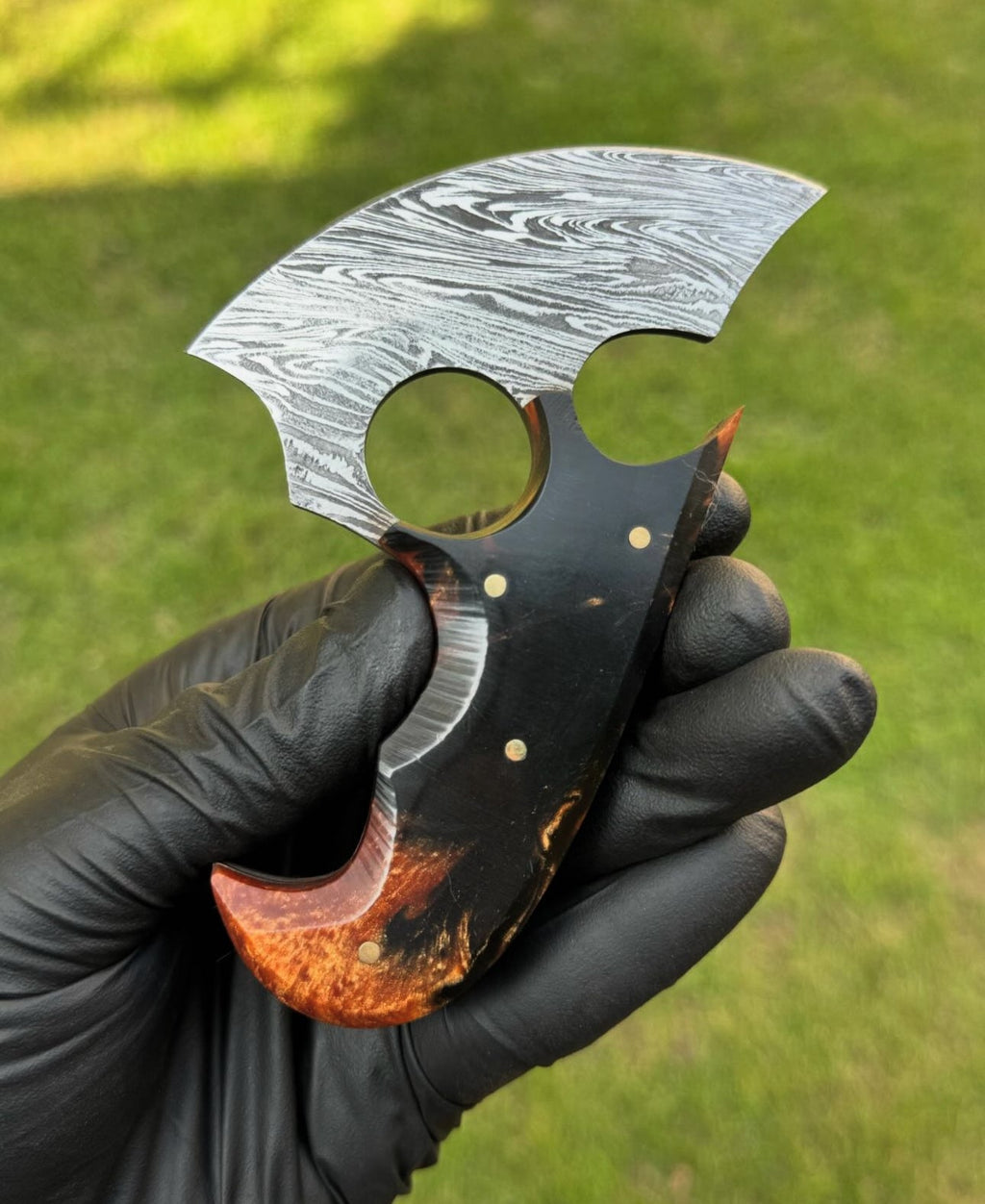 Alaska Natural Caribou ULU Knife Full Tang Jiggle Resin Handle - PhishStones Products