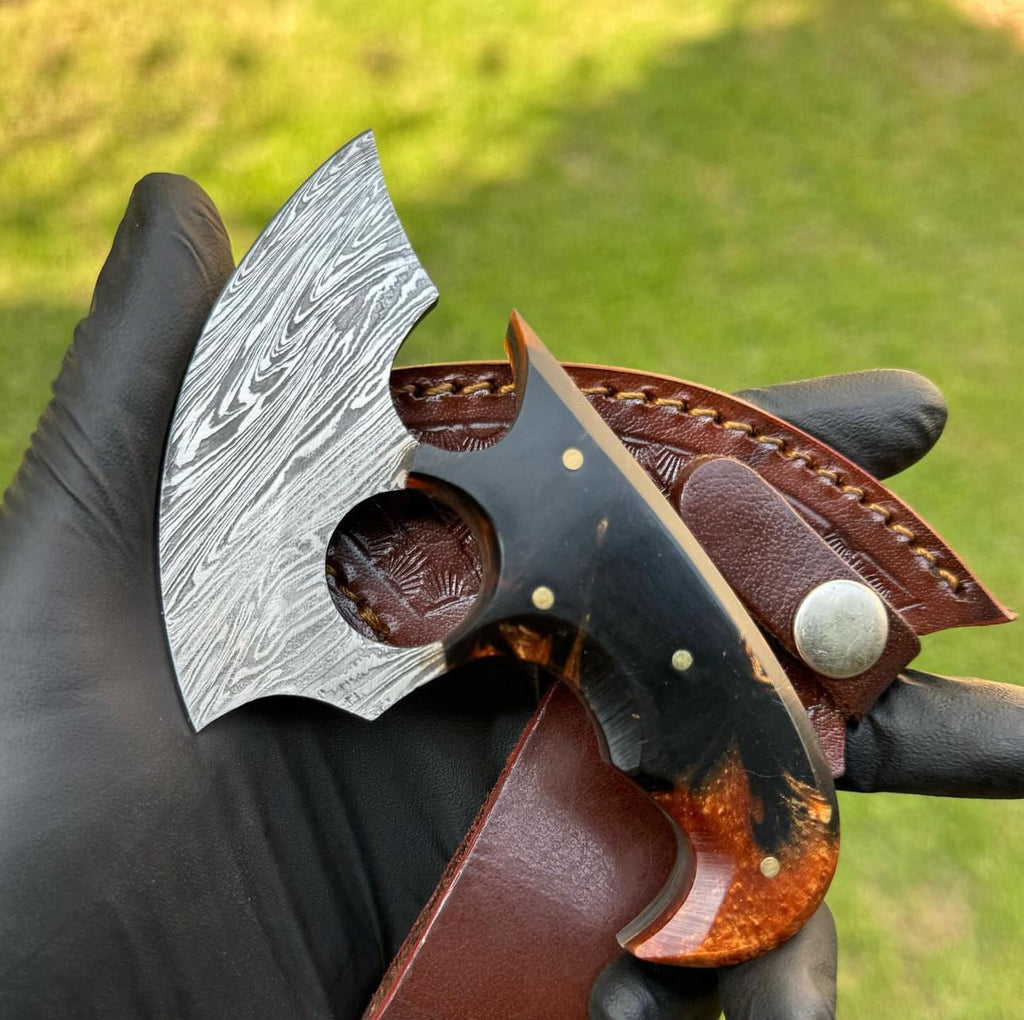 Alaska Natural Caribou ULU Knife Full Tang Jiggle Resin Handle - PhishStones Products
