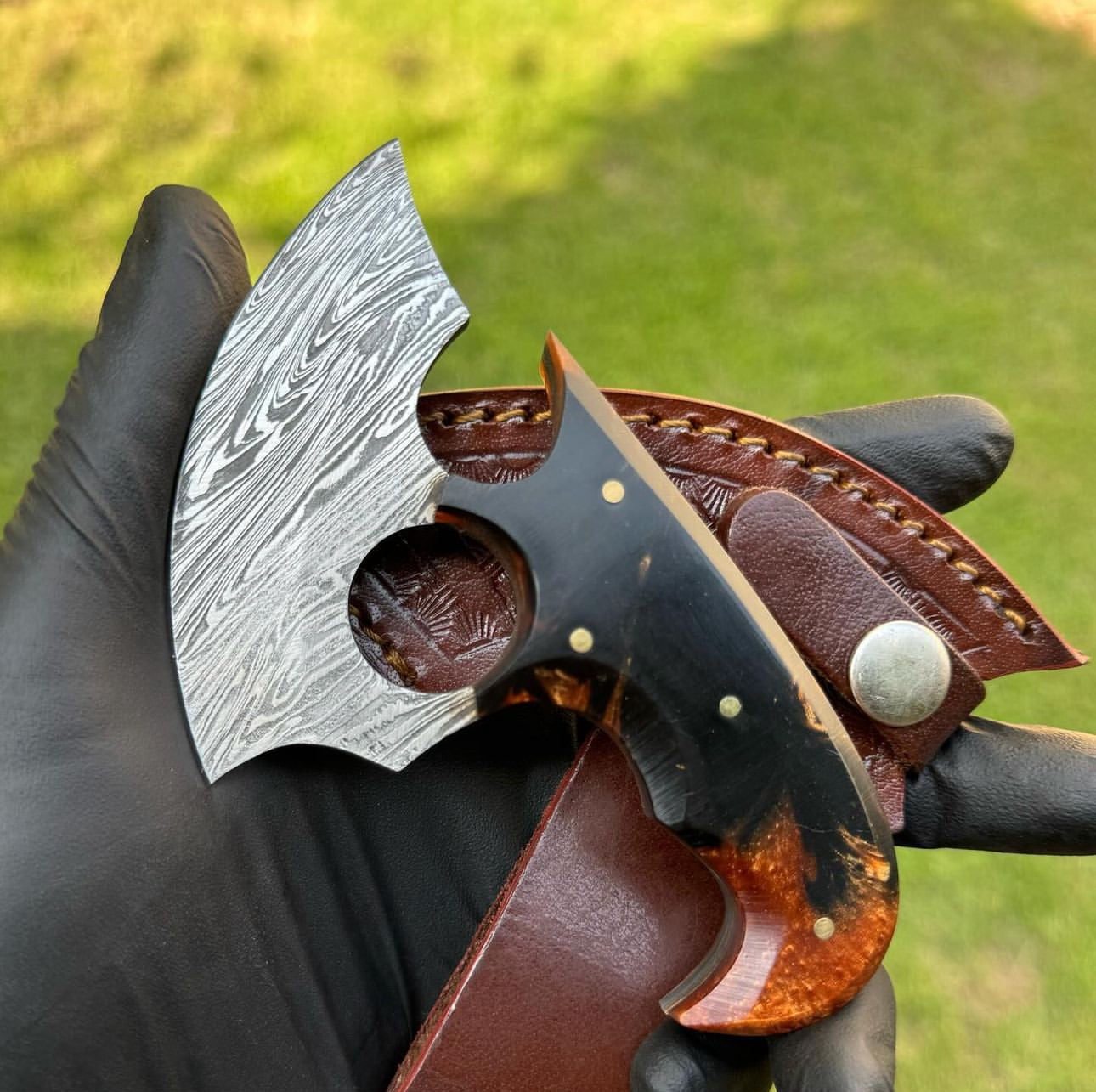 Alaska Natural Caribou ULU Knife Full Tang Jiggle Resin Handle - PhishStones Products