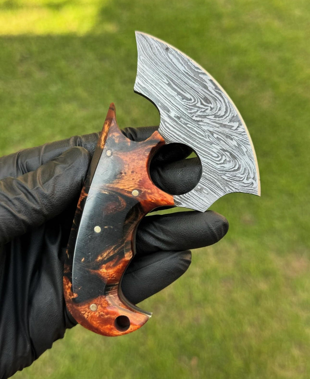 Alaska Natural Caribou ULU Knife Full Tang Jiggle Resin Handle - PhishStones Products