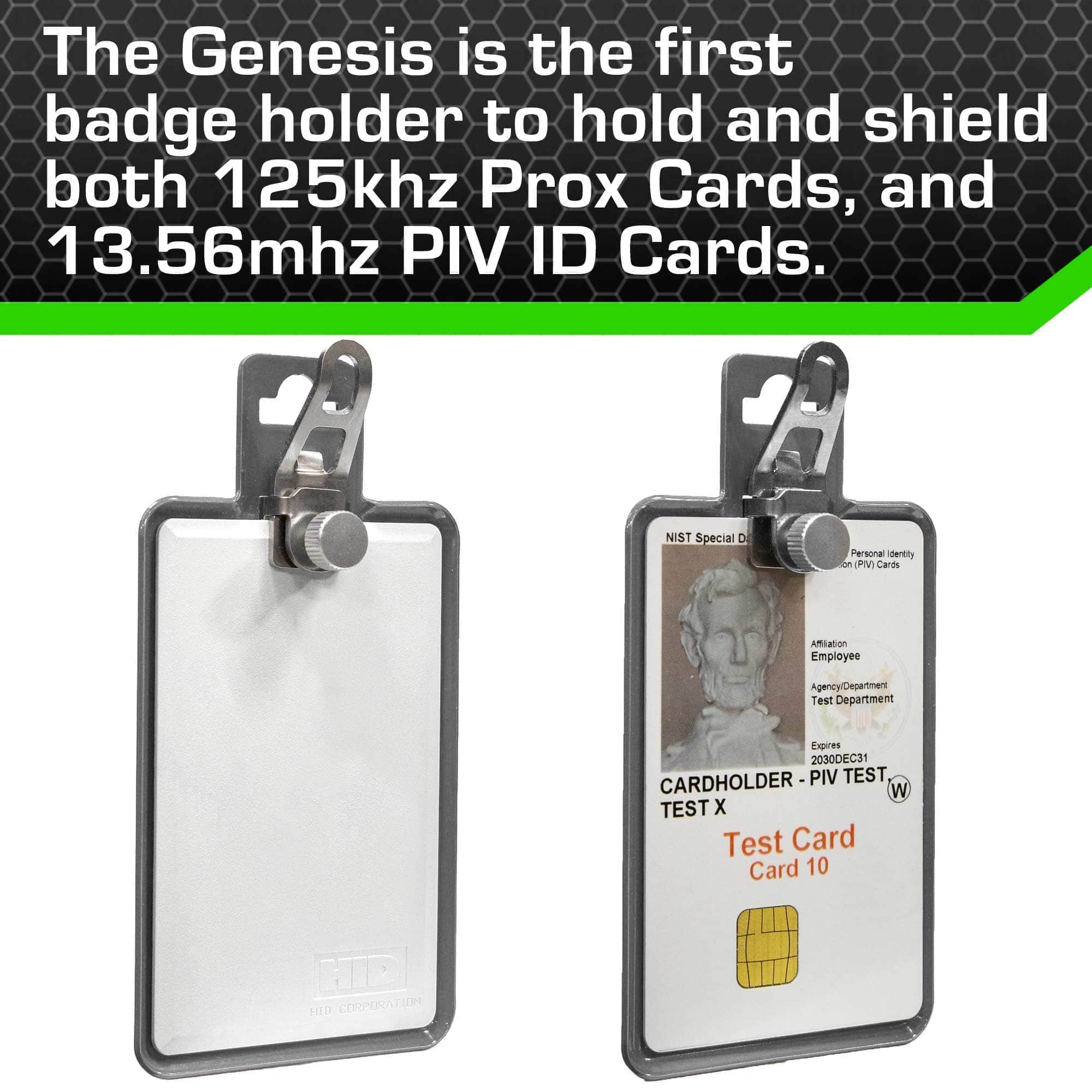 All Metal Magnetic Badge Holder - RFID Secure Badge Holder Genesis™ with BloxProx™ - PhishStones Products
