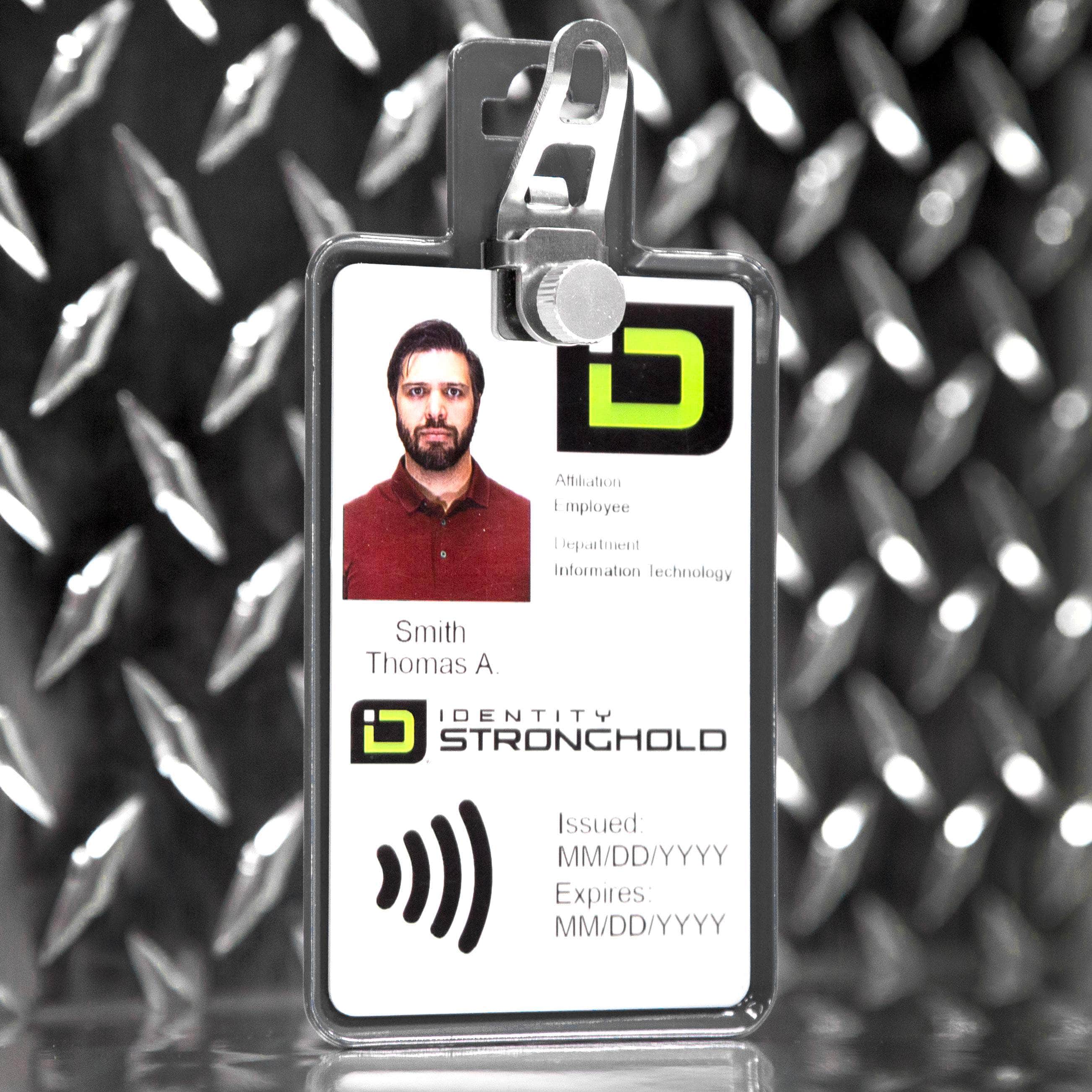 All Metal Magnetic Badge Holder - RFID Secure Badge Holder Genesis™ with BloxProx™ - PhishStones Products