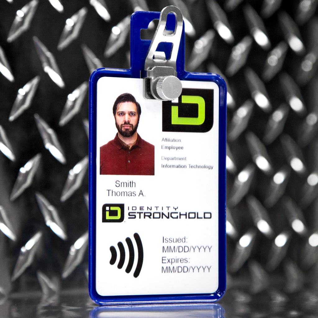 All Metal Magnetic Badge Holder - RFID Secure Badge Holder Genesis™ with BloxProx™ - PhishStones Products