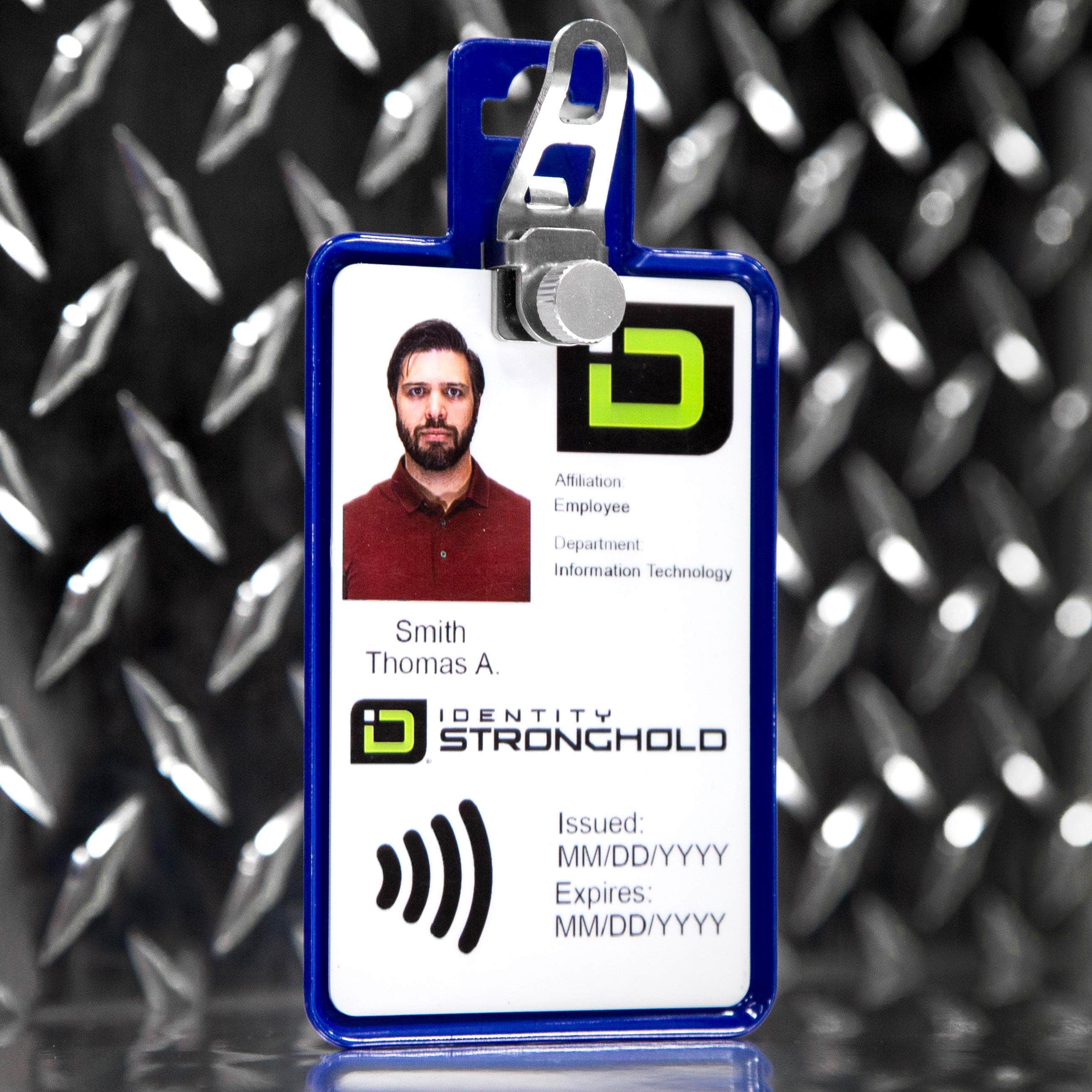 All Metal Magnetic Badge Holder - RFID Secure Badge Holder Genesis™ with BloxProx™ - PhishStones Products