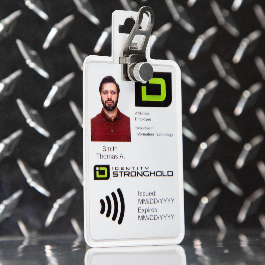 All Metal Magnetic Badge Holder - RFID Secure Badge Holder Genesis™ with BloxProx™ - PhishStones Products