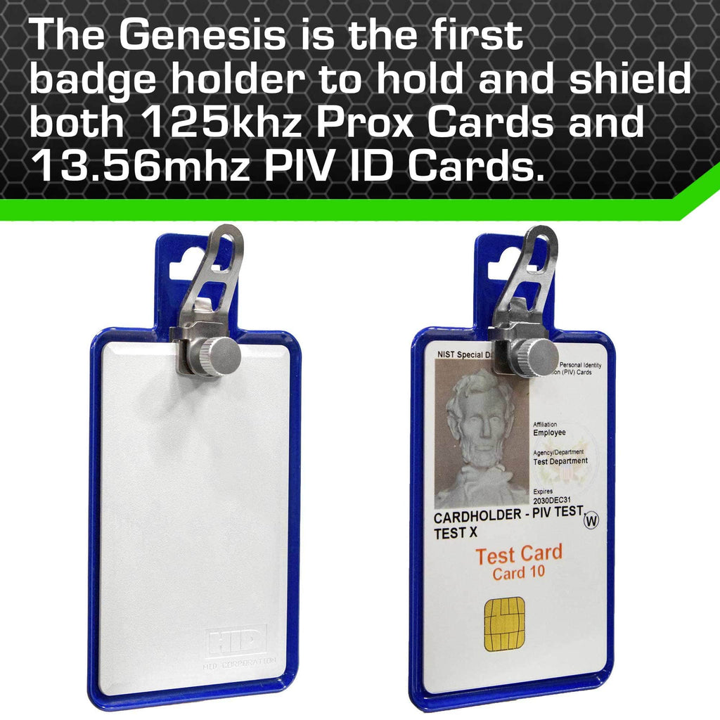 All Metal Magnetic Badge Holder - RFID Secure Badge Holder Genesis™ with BloxProx™ - PhishStones Products