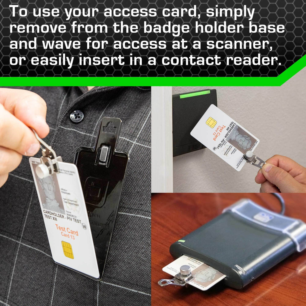 All Metal Magnetic Badge Holder - RFID Secure Badge Holder Genesis™ with BloxProx™ - PhishStones Products