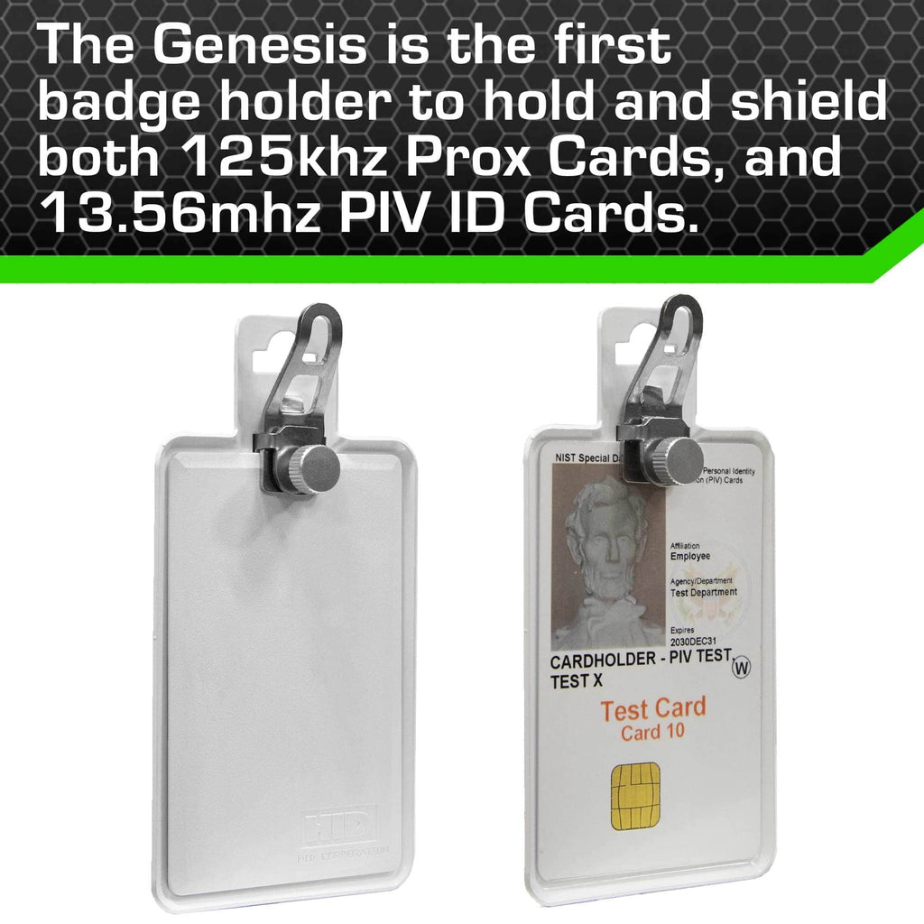 All Metal Magnetic Badge Holder - RFID Secure Badge Holder Genesis™ with BloxProx™ - PhishStones Products