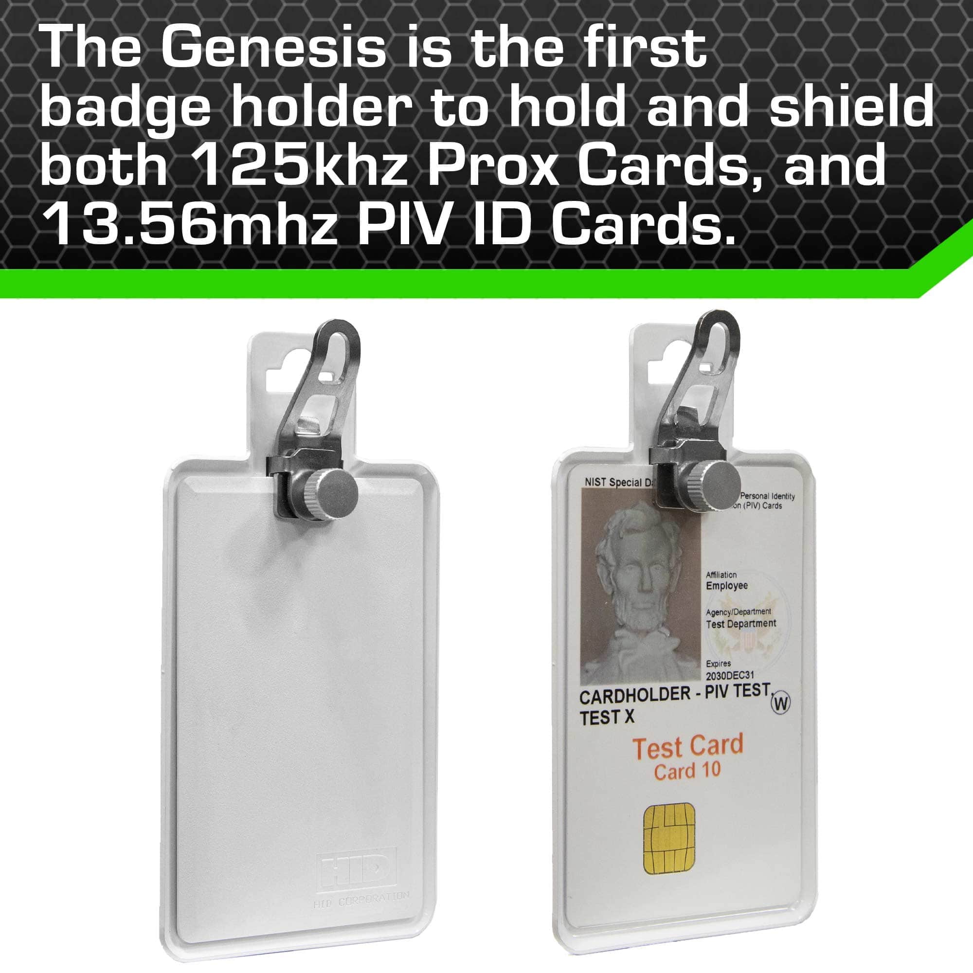 All Metal Magnetic Badge Holder - RFID Secure Badge Holder Genesis™ with BloxProx™ - PhishStones Products