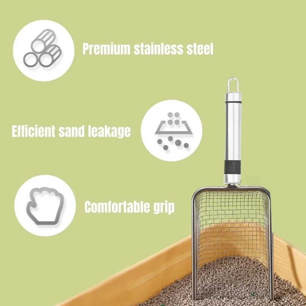 Aluminum Alloy Cat Litter Scoop – Large Long - Handle Stainless Steel Litter Shovel - PhishStones Products