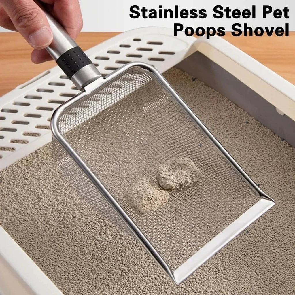 Aluminum Alloy Cat Litter Scoop – Large Long - Handle Stainless Steel Litter Shovel - PhishStones Products