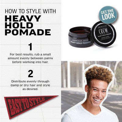 American Crew Men's Styling Heavy Hold and High Shine Hair Pomade Gel 3oz - New - PhishStones Products