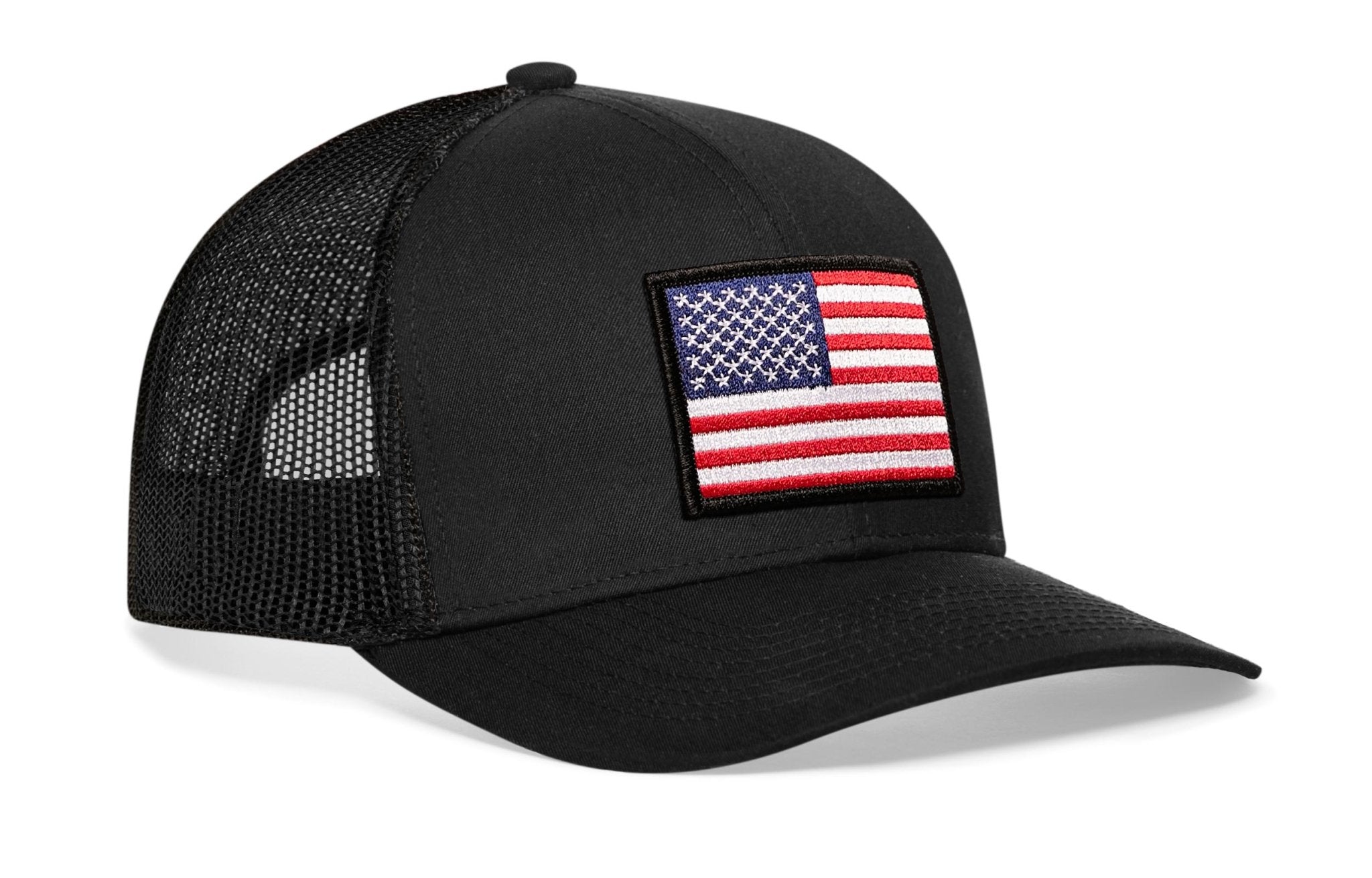 American Flag Trucker Hat | Black USA Snapback - PhishStones Products