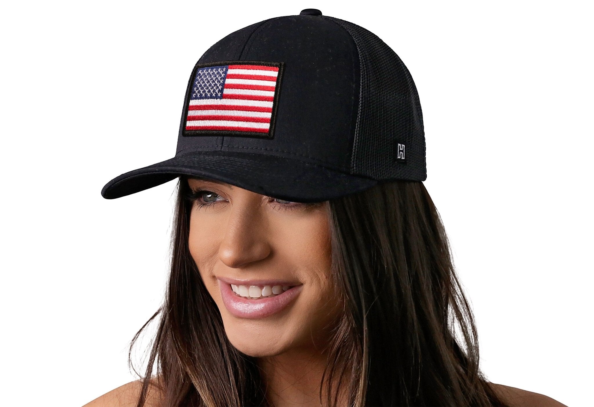 American Flag Trucker Hat | Black USA Snapback - PhishStones Products