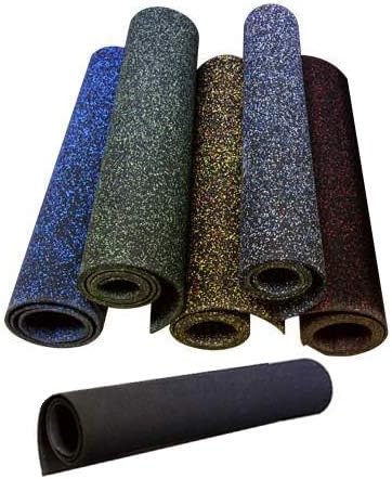 American Floor Mats 1/4in (7mm) Thick 10% Grey 4' x 8' Heavy Duty Rubber Rolls, Protective Exercise Mats, Home Gym Rubber Flooring - PhishStones Products