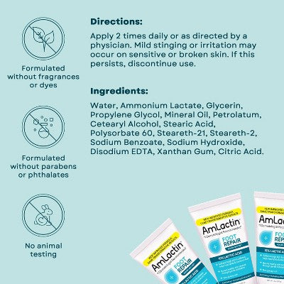 AmLactin Foot Repair Foot Cream Therapy AHA Cream Unscented 3oz - New - PhishStones Products