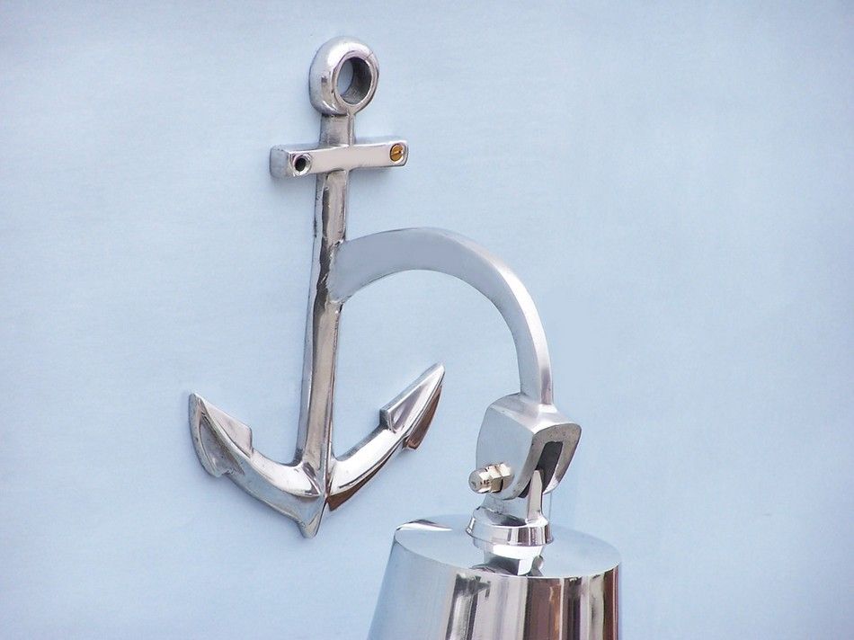 Chrome Hanging Anchor Bell 12""