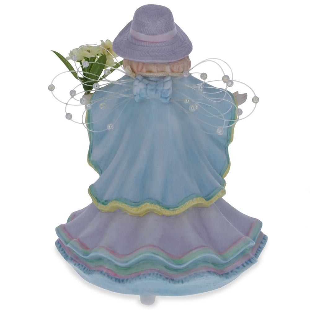 Angel with Cross Porcelain Musical Figurine 6.5 Inches - PhishStones Products