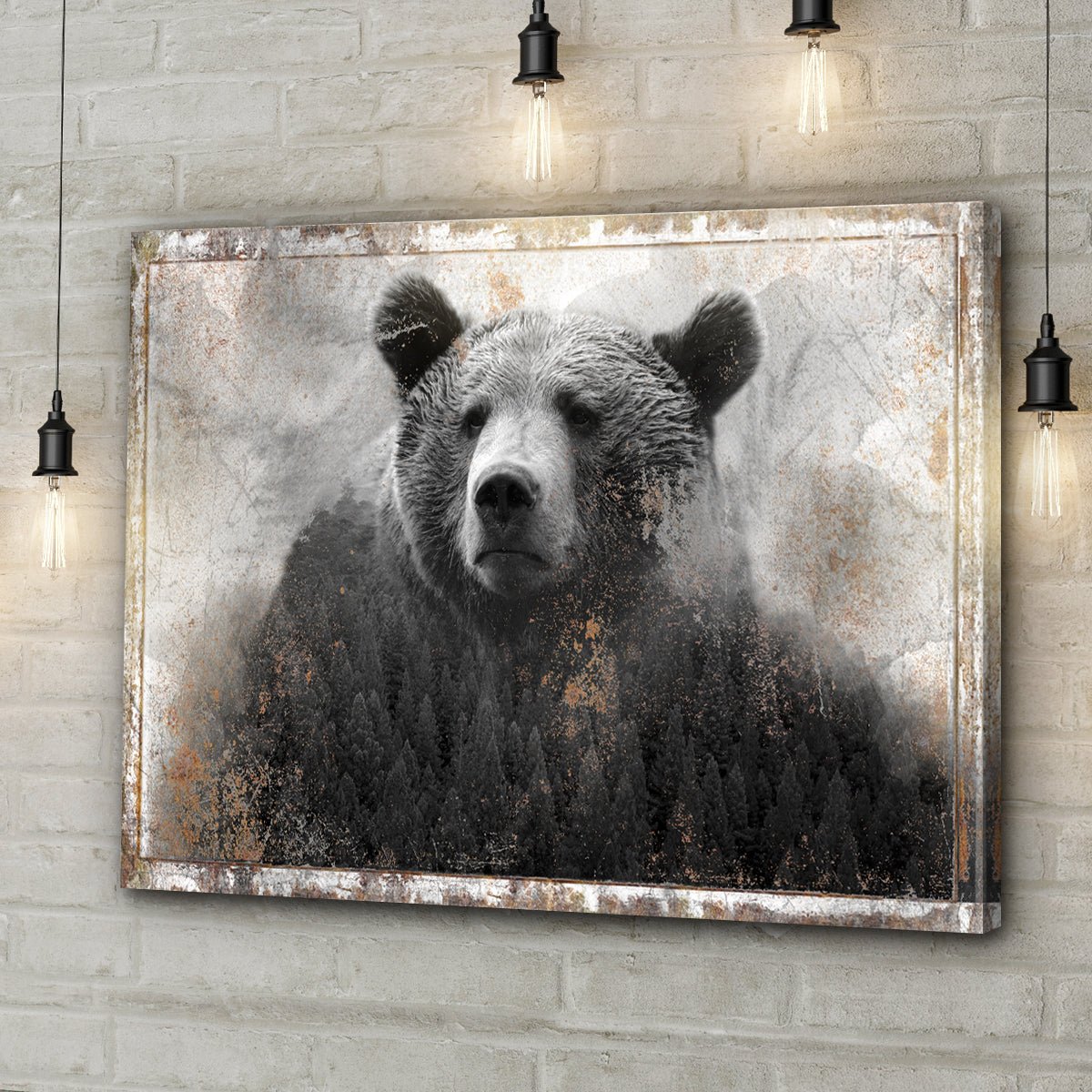 Animals Forest Bear Brown Canvas Wall Art - PhishStones Products