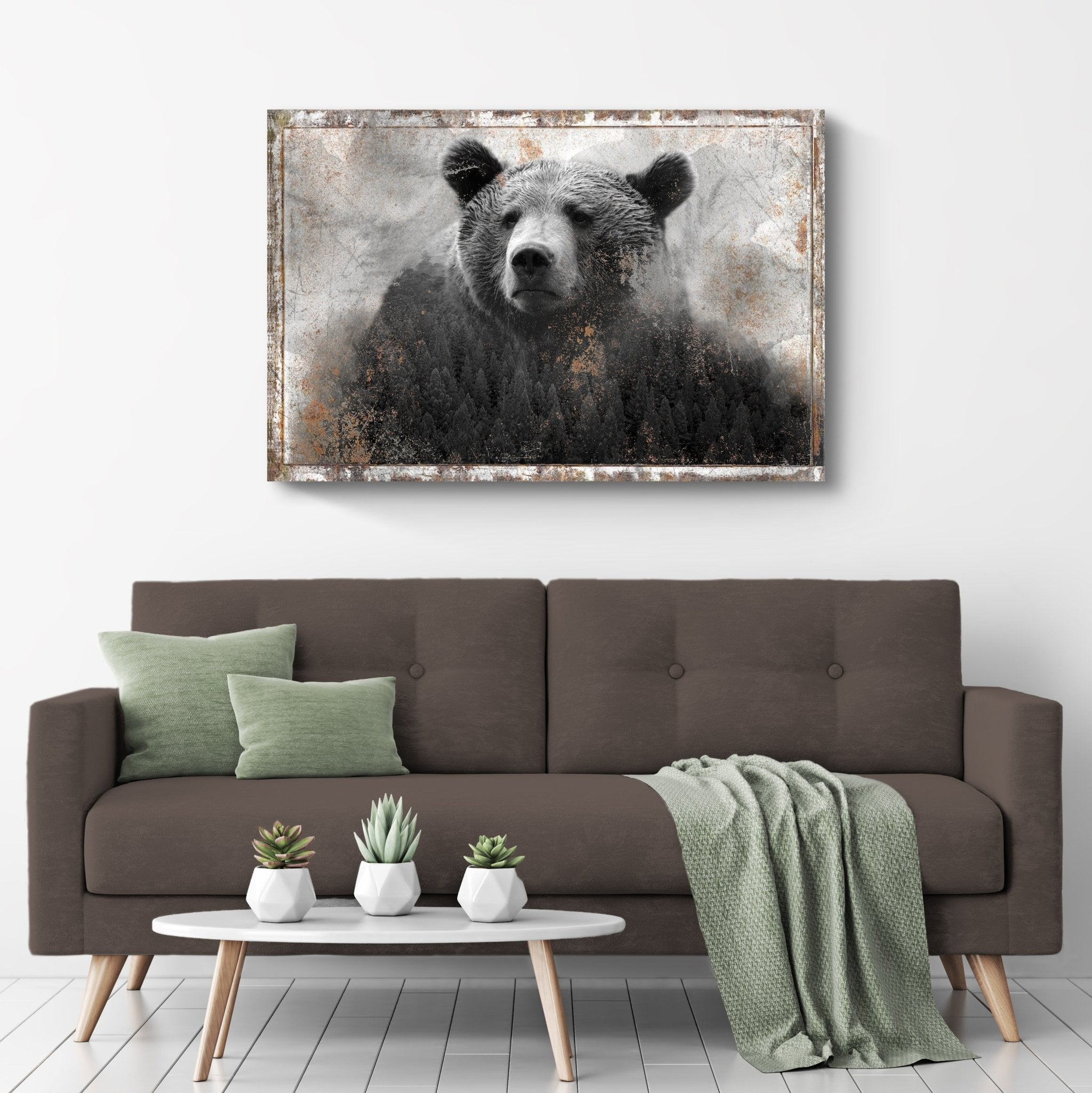 Animals Forest Bear Brown Canvas Wall Art - PhishStones Products