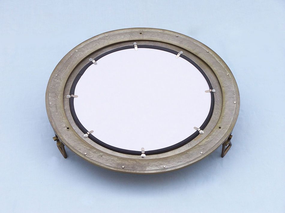 Antique Brass Decorative Ship Porthole Mirror 20""